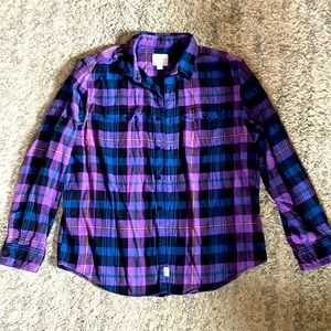 AE Classic Fit Purple Plaid Shirt